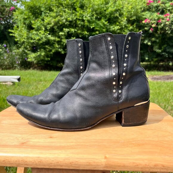 Jeffery West Muse HELTER SKELTER Front Seam Leather Chelsea Boots Size 11 - Picture 1 of 13